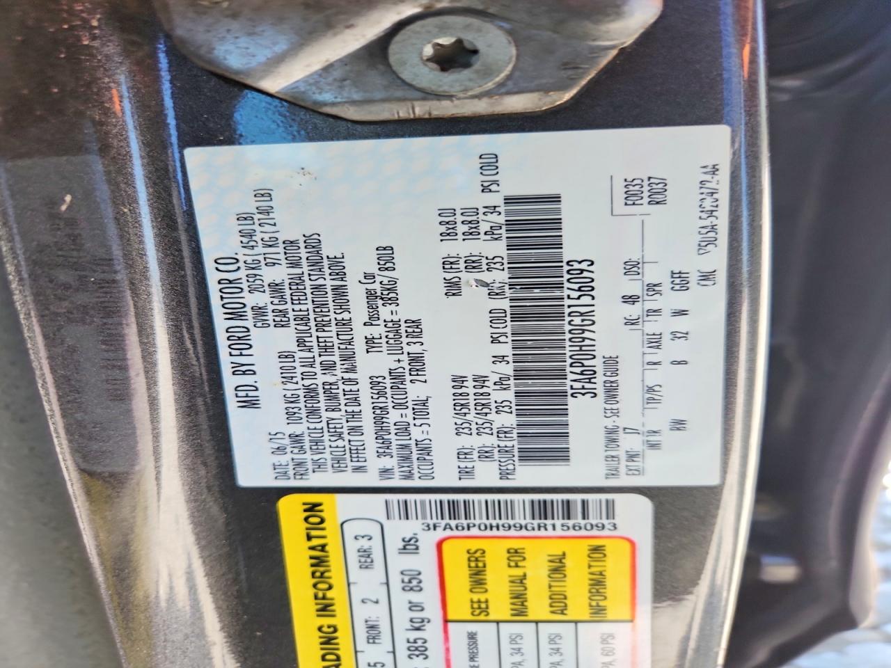 2016 FORD FUSION