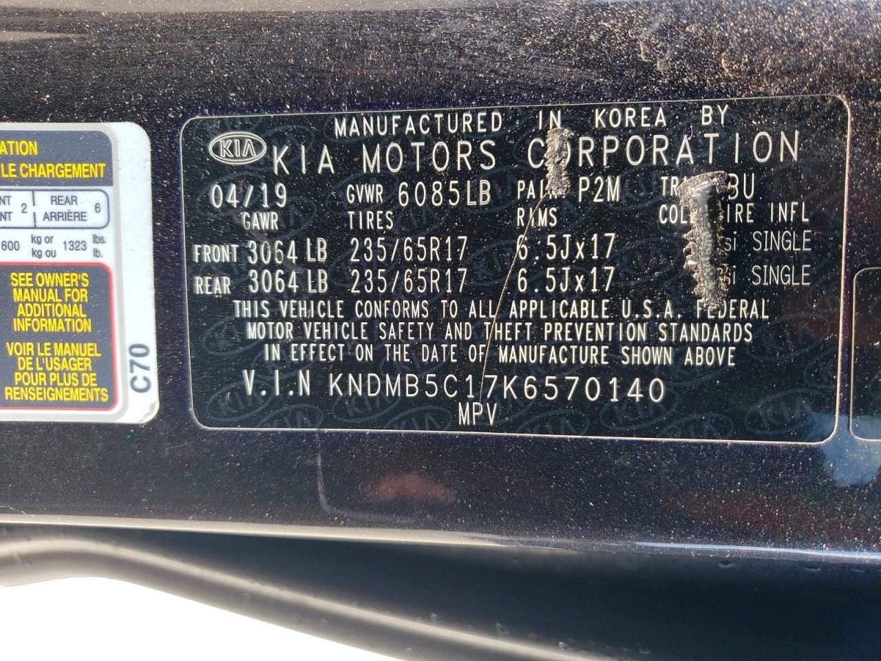 2019 KIA SEDONA