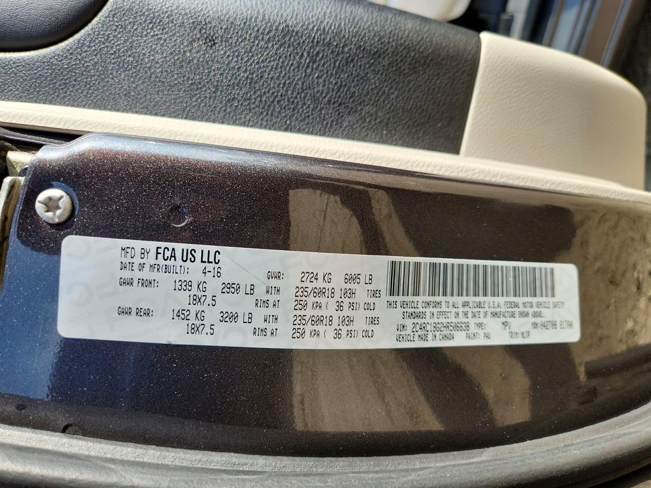 2017 CHRYSLER PACIFICA