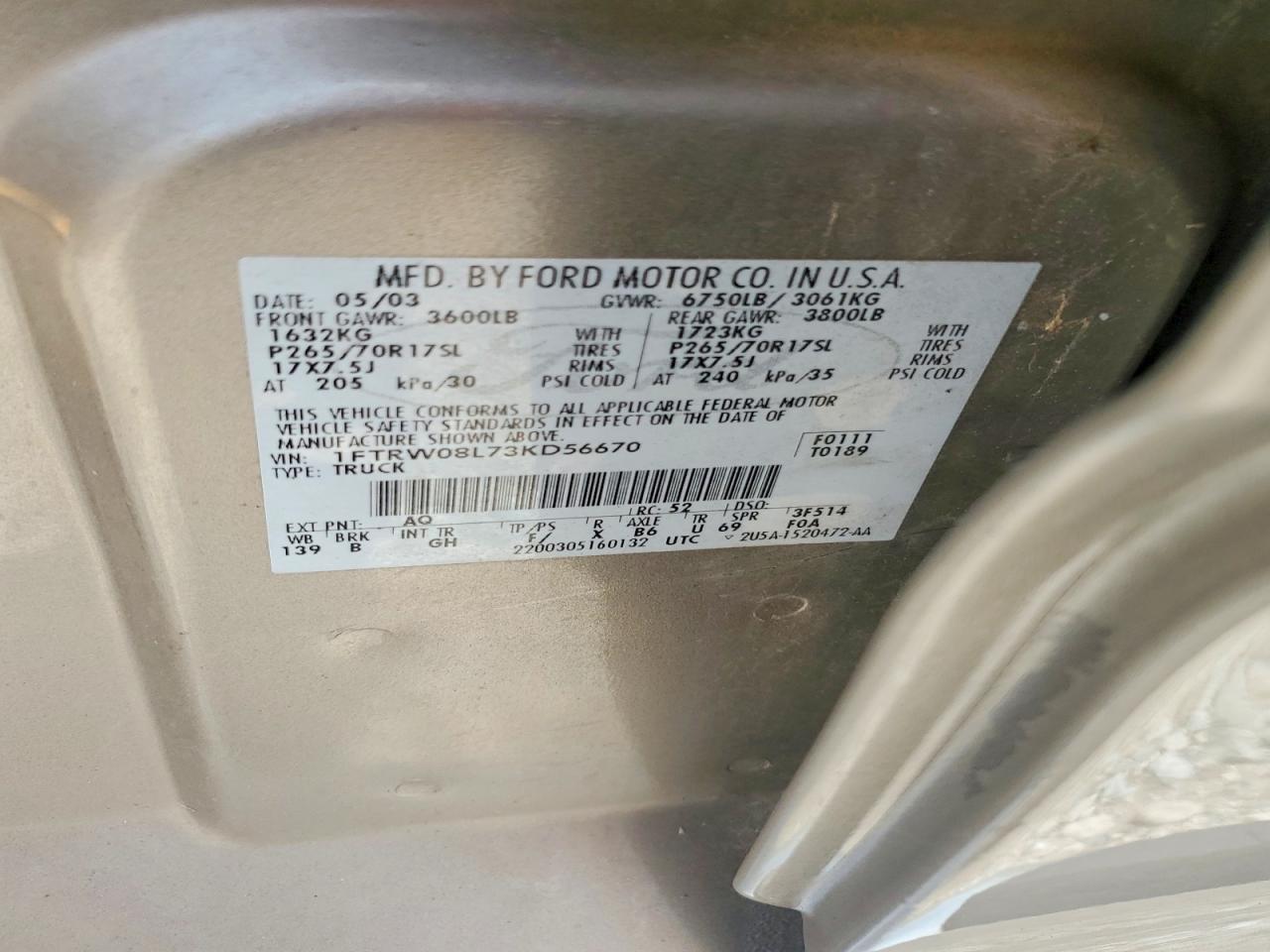 2003 FORD F150