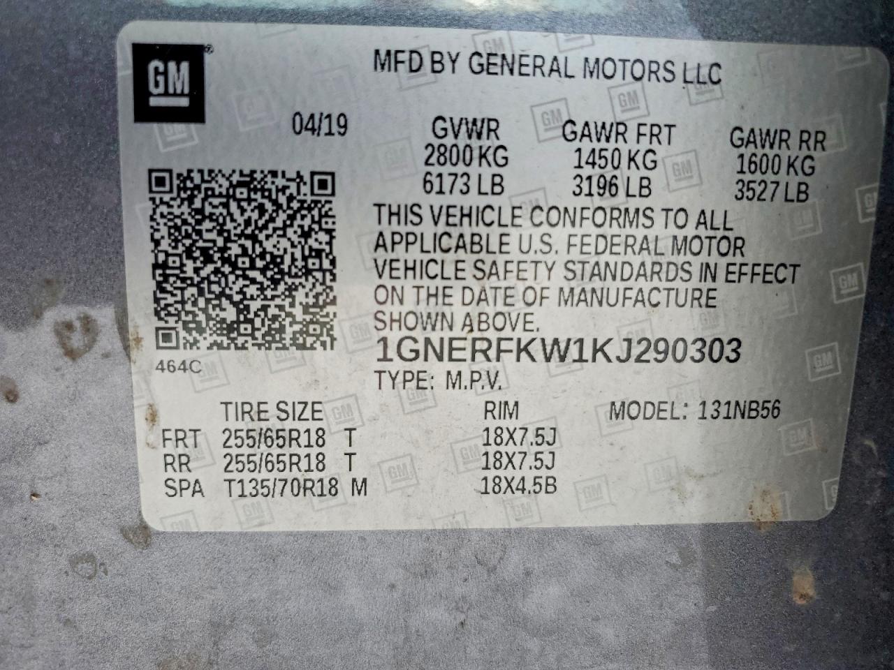 2019 CHEVROLET TRAVERSE