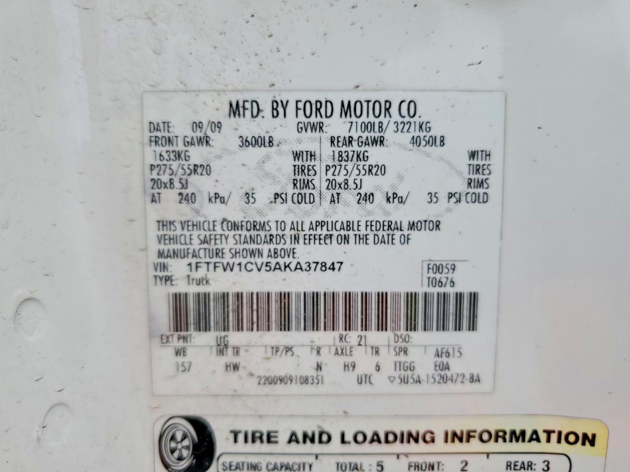 2010 FORD F150