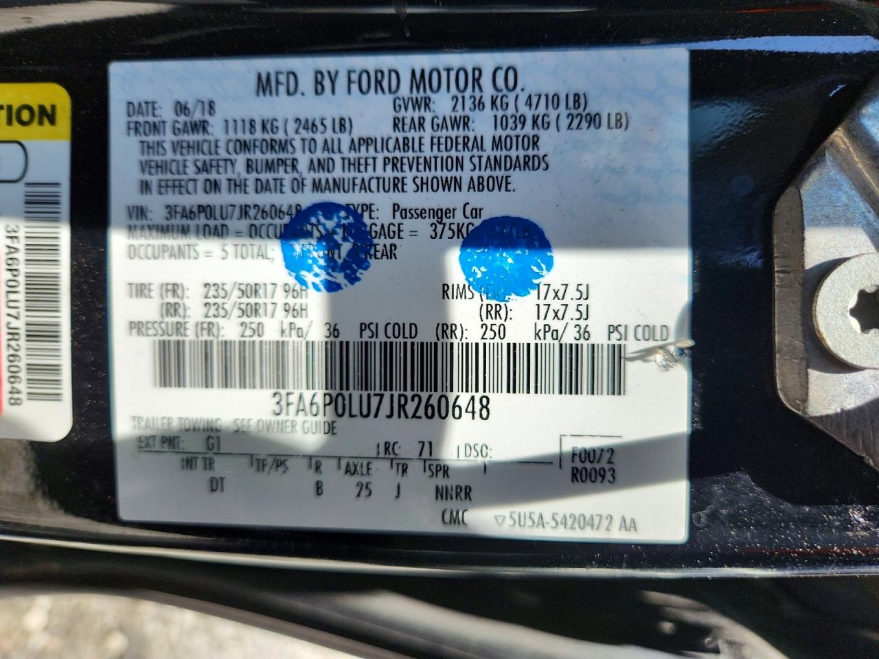 2018 FORD FUSION