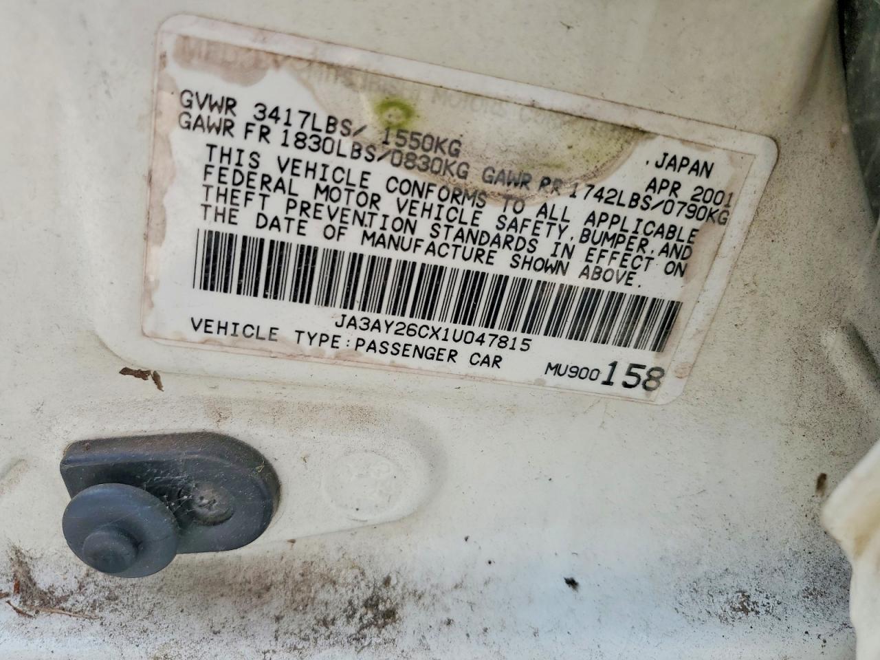 2001 MITSUBISHI MIRAGE