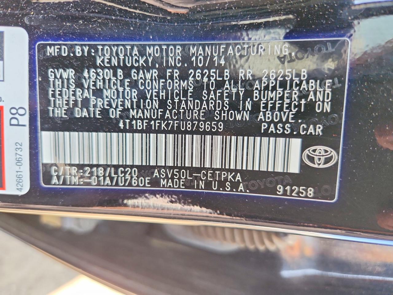 2015 TOYOTA CAMRY