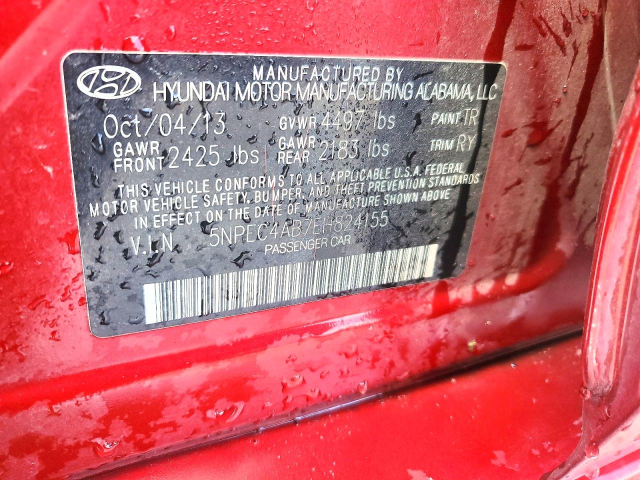 2014 HYUNDAI SONATA