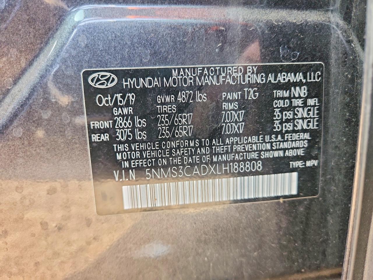 2020 HYUNDAI SANTA FE