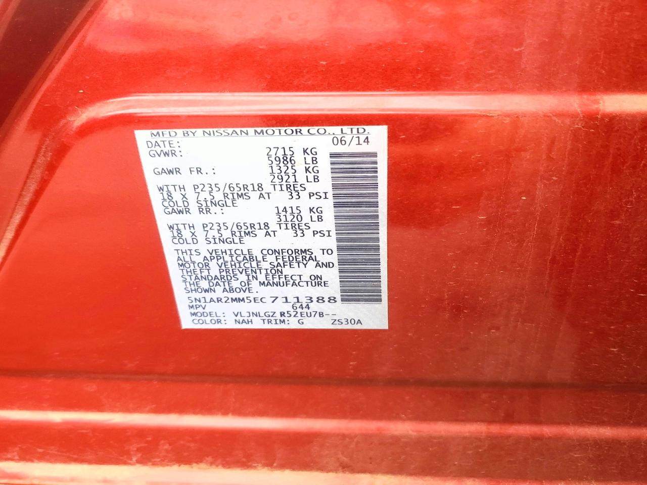 2014 NISSAN PATHFINDER