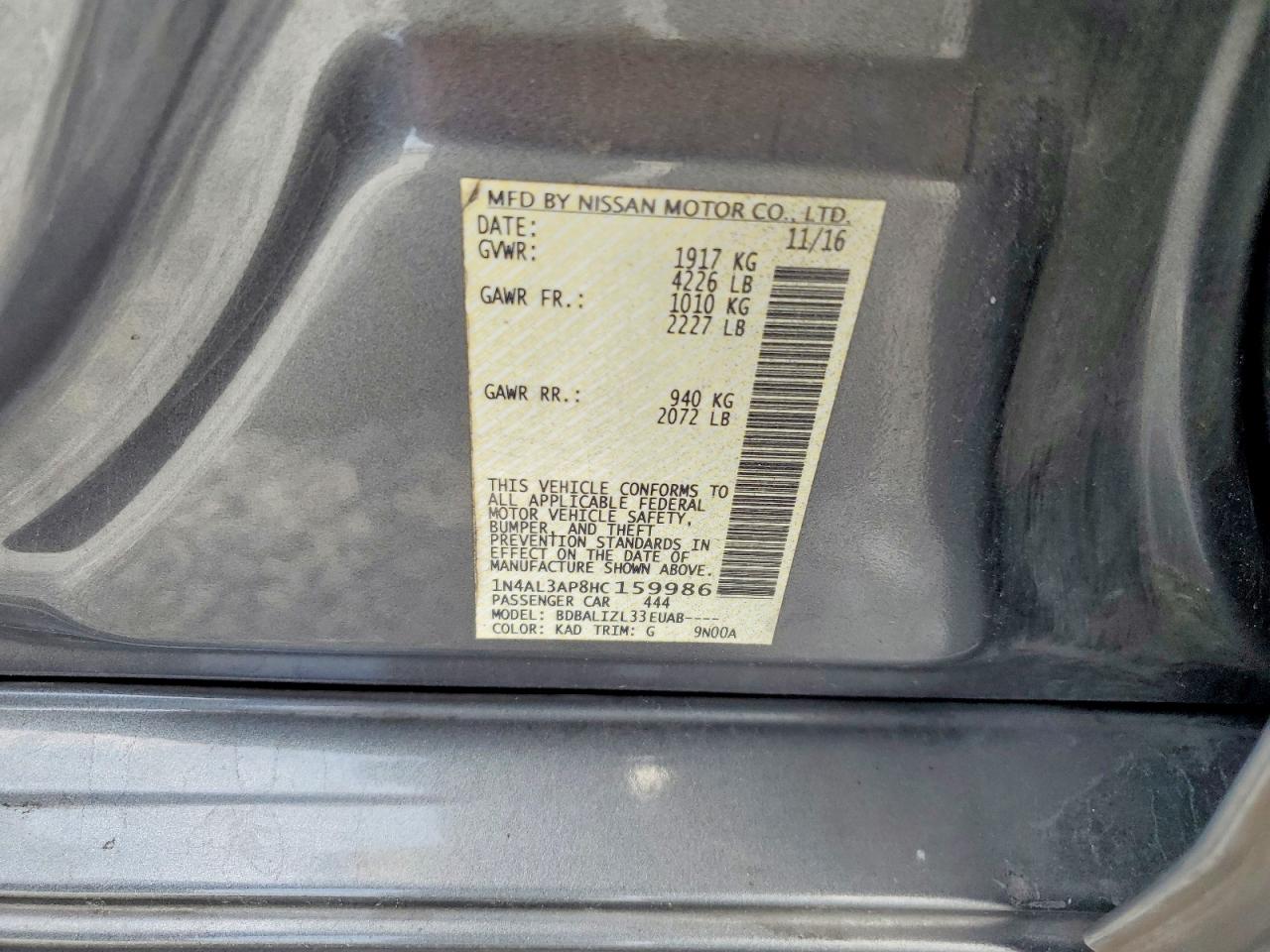 2017 NISSAN ALTIMA