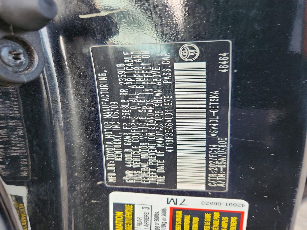 2010 TOYOTA CAMRY