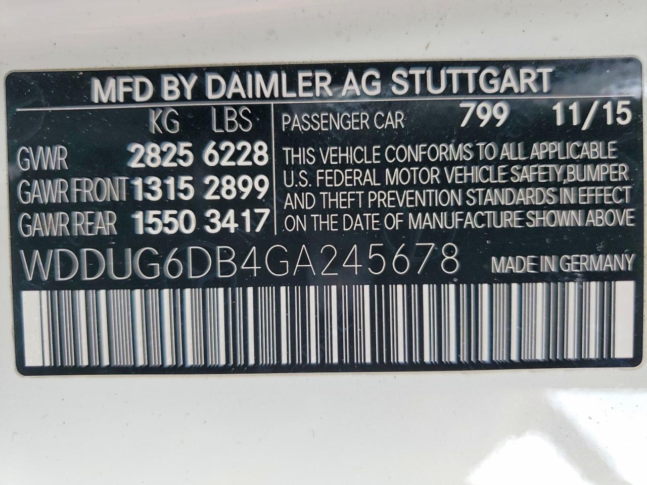 2016 MERCEDES-BENZ S-CLASS