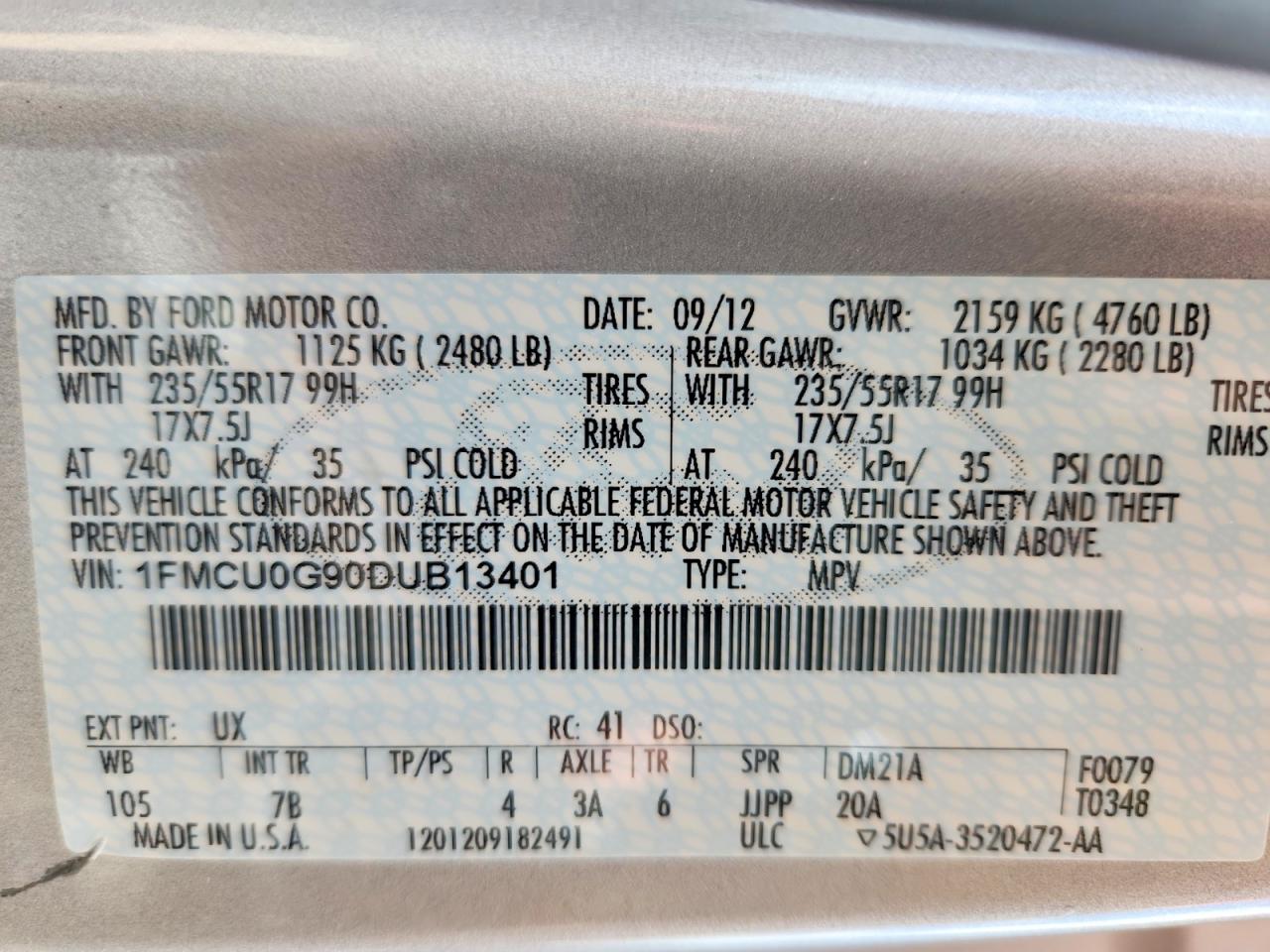 2013 FORD ESCAPE