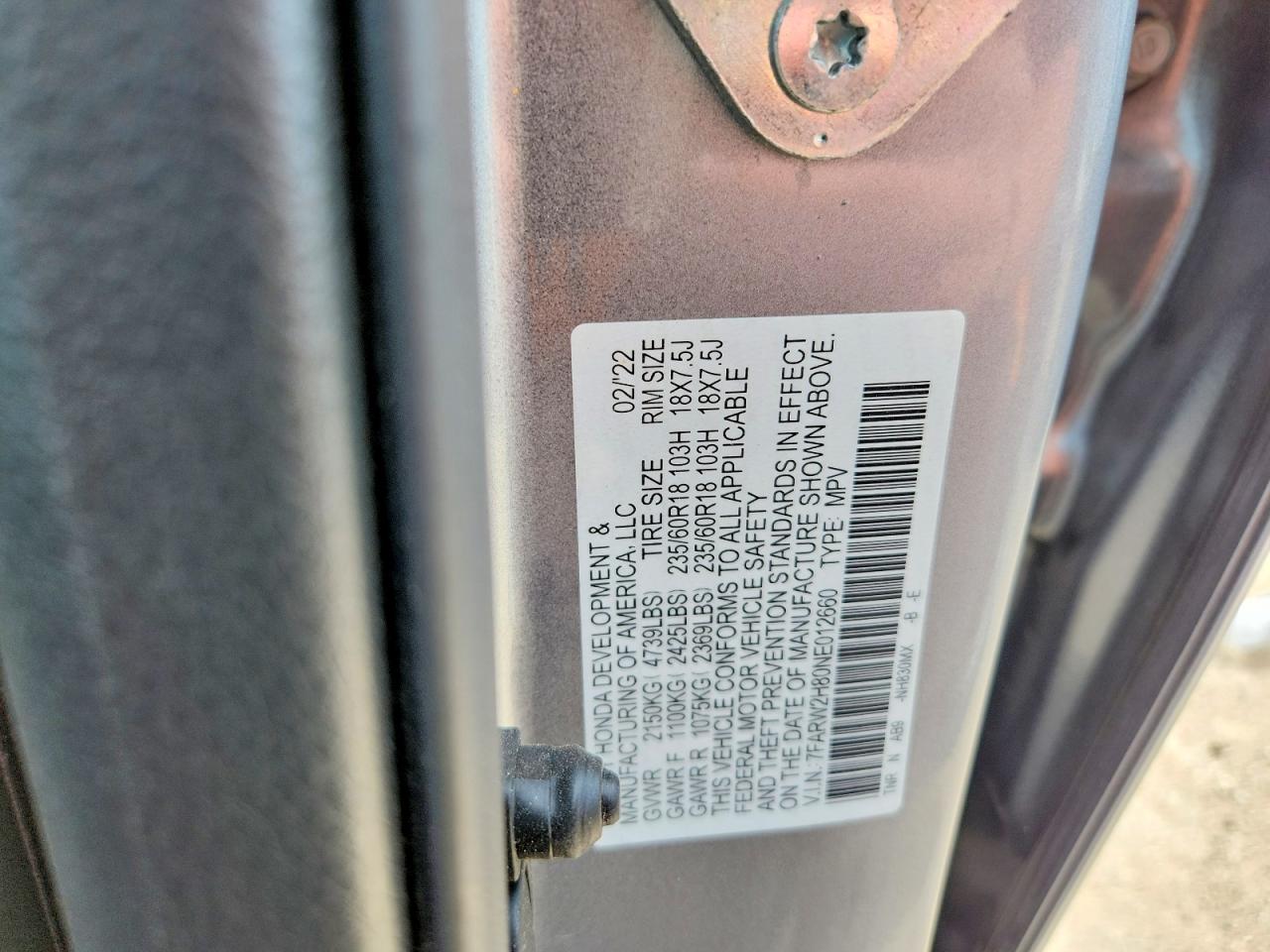 2022 HONDA CRV