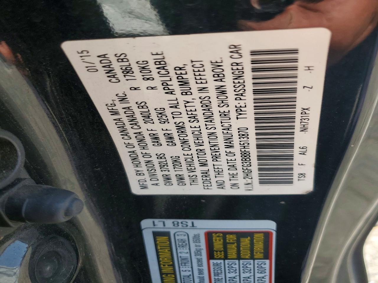 2015 HONDA CIVIC