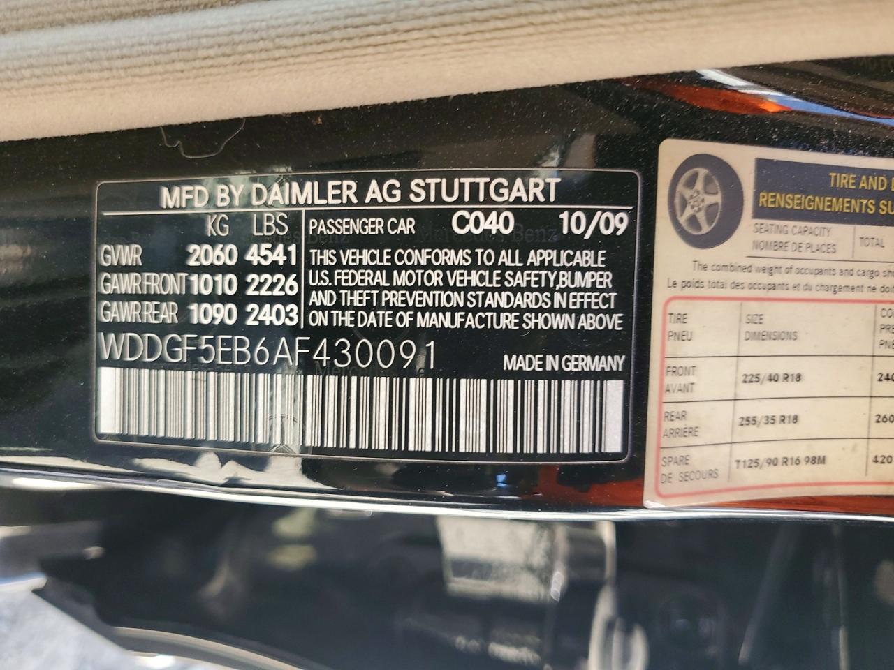 2010 MERCEDES-BENZ C-CLASS