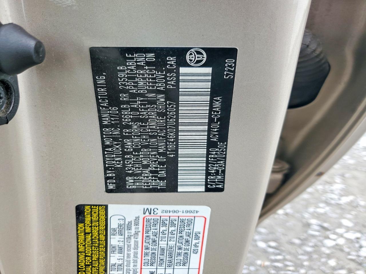 2007 TOYOTA CAMRY