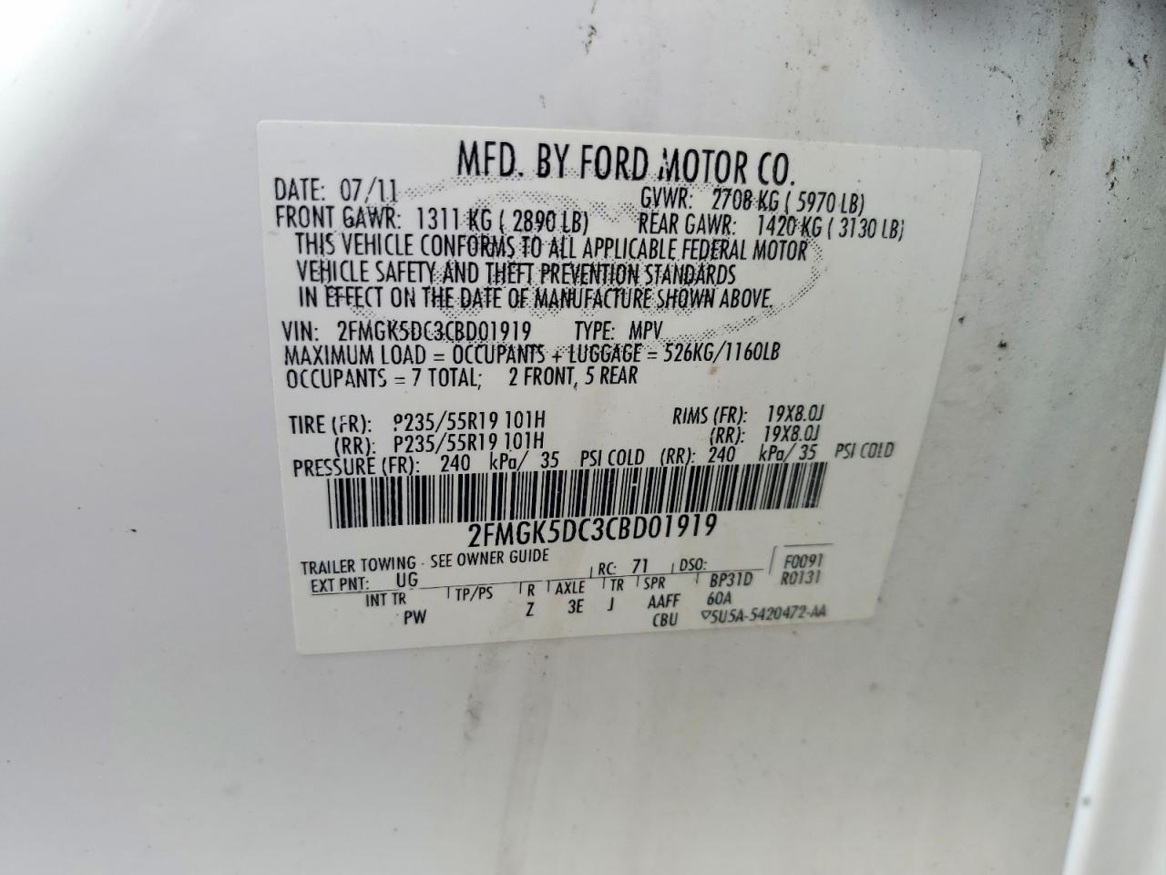 2012 FORD FLEX