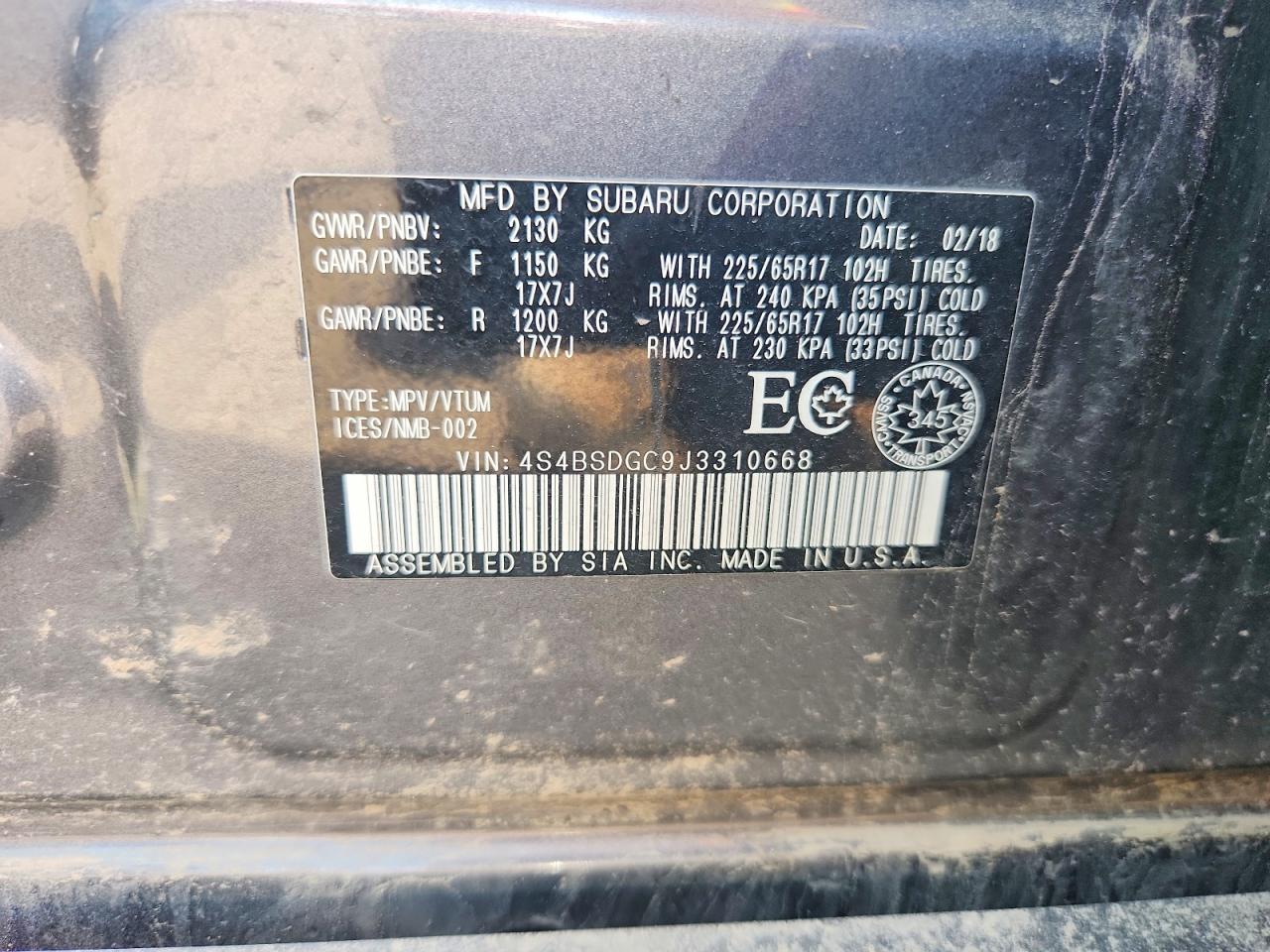2018 SUBARU OUTBACK