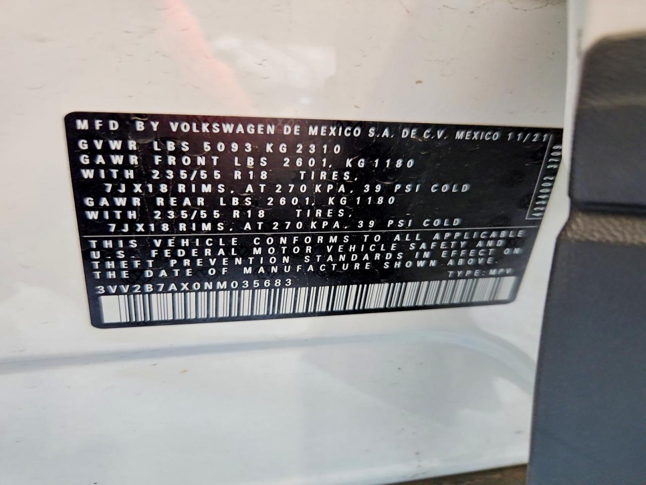 2022 VOLKSWAGEN TIGUAN
