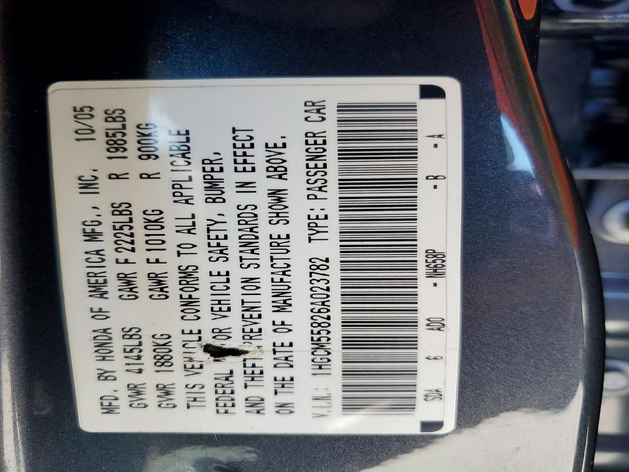 2006 HONDA ACCORD