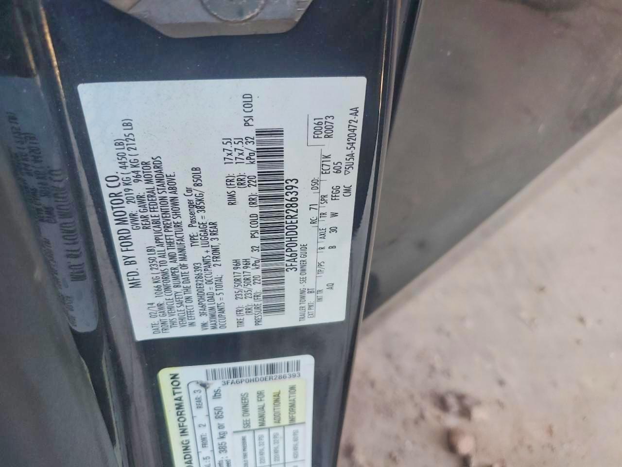 2014 FORD FUSION