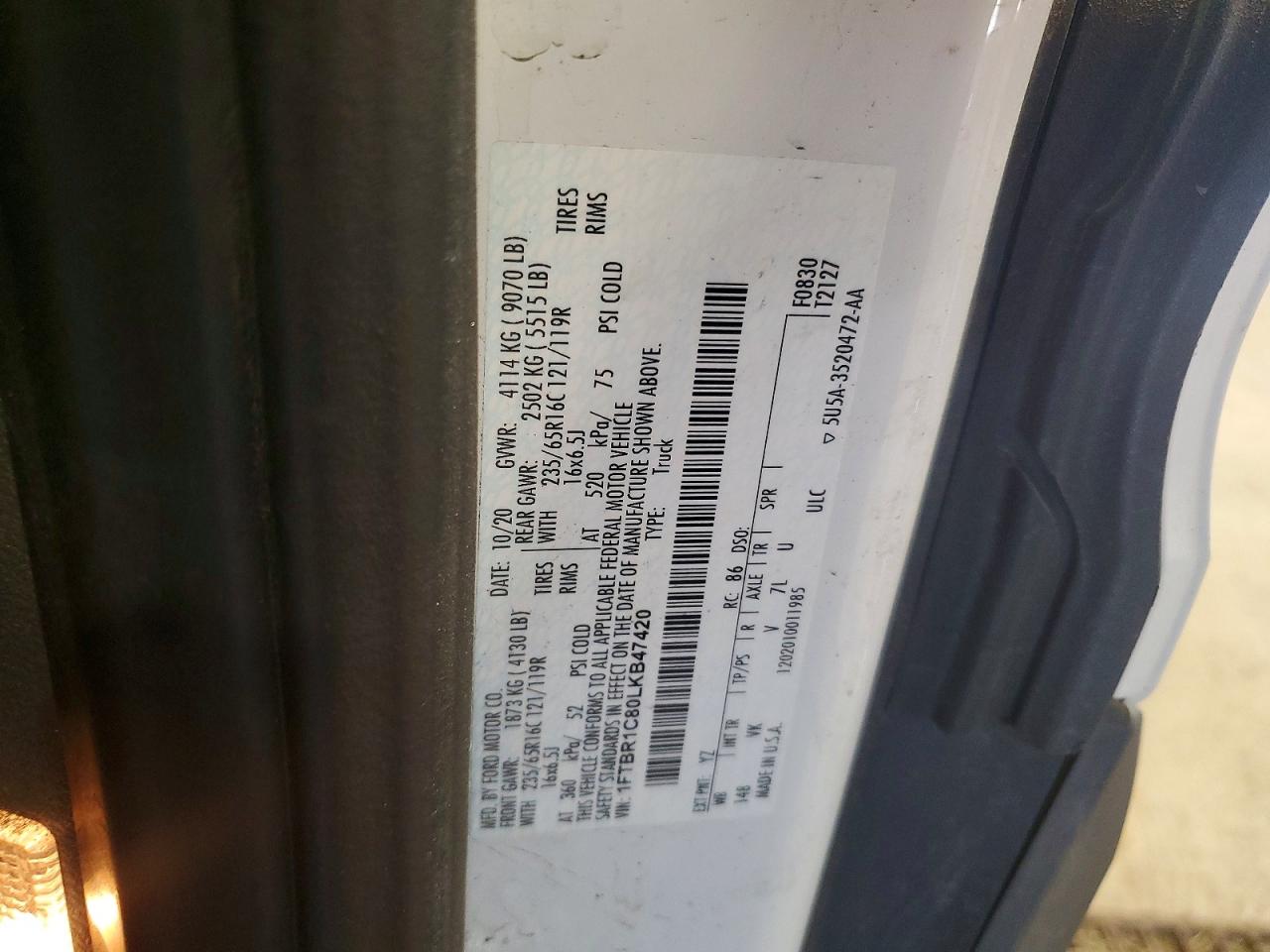 2020 FORD TRANSIT