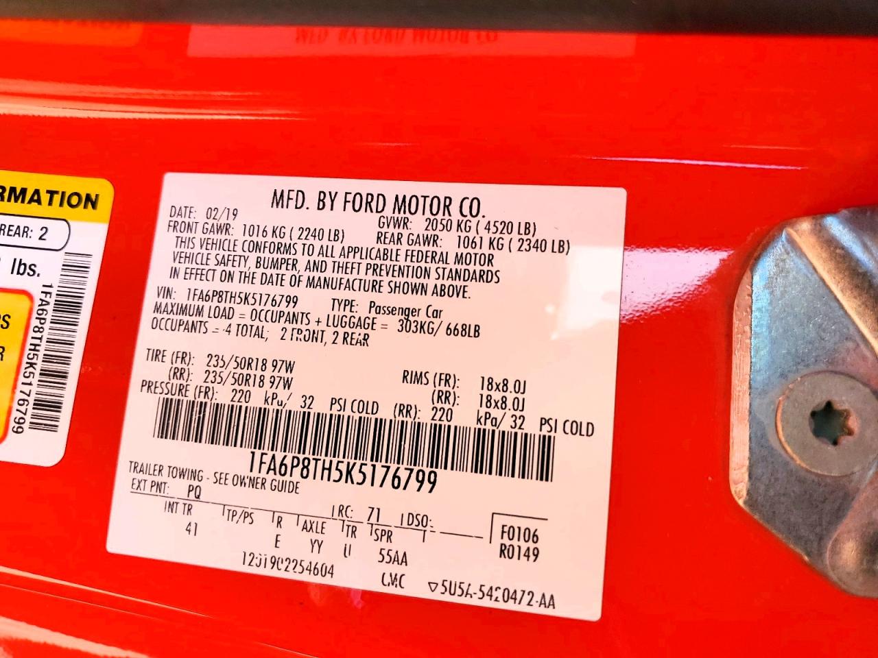 2019 FORD MUSTANG