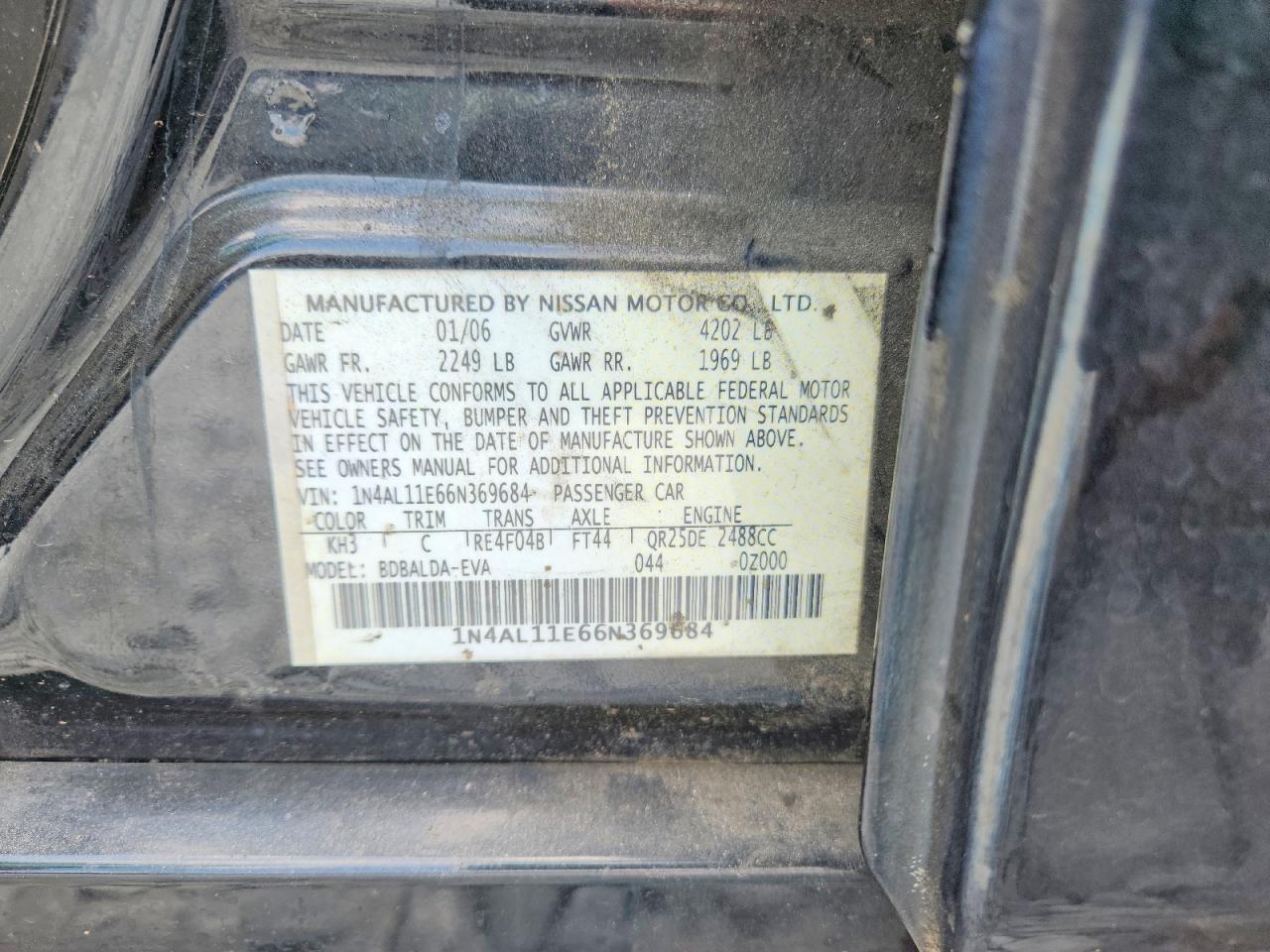 2006 NISSAN ALTIMA