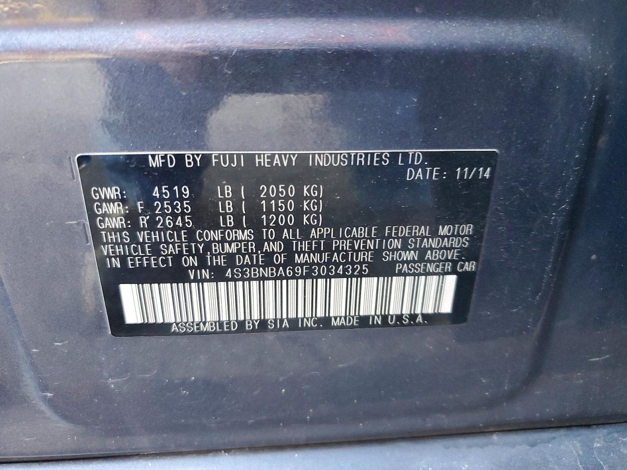 2015 SUBARU LEGACY