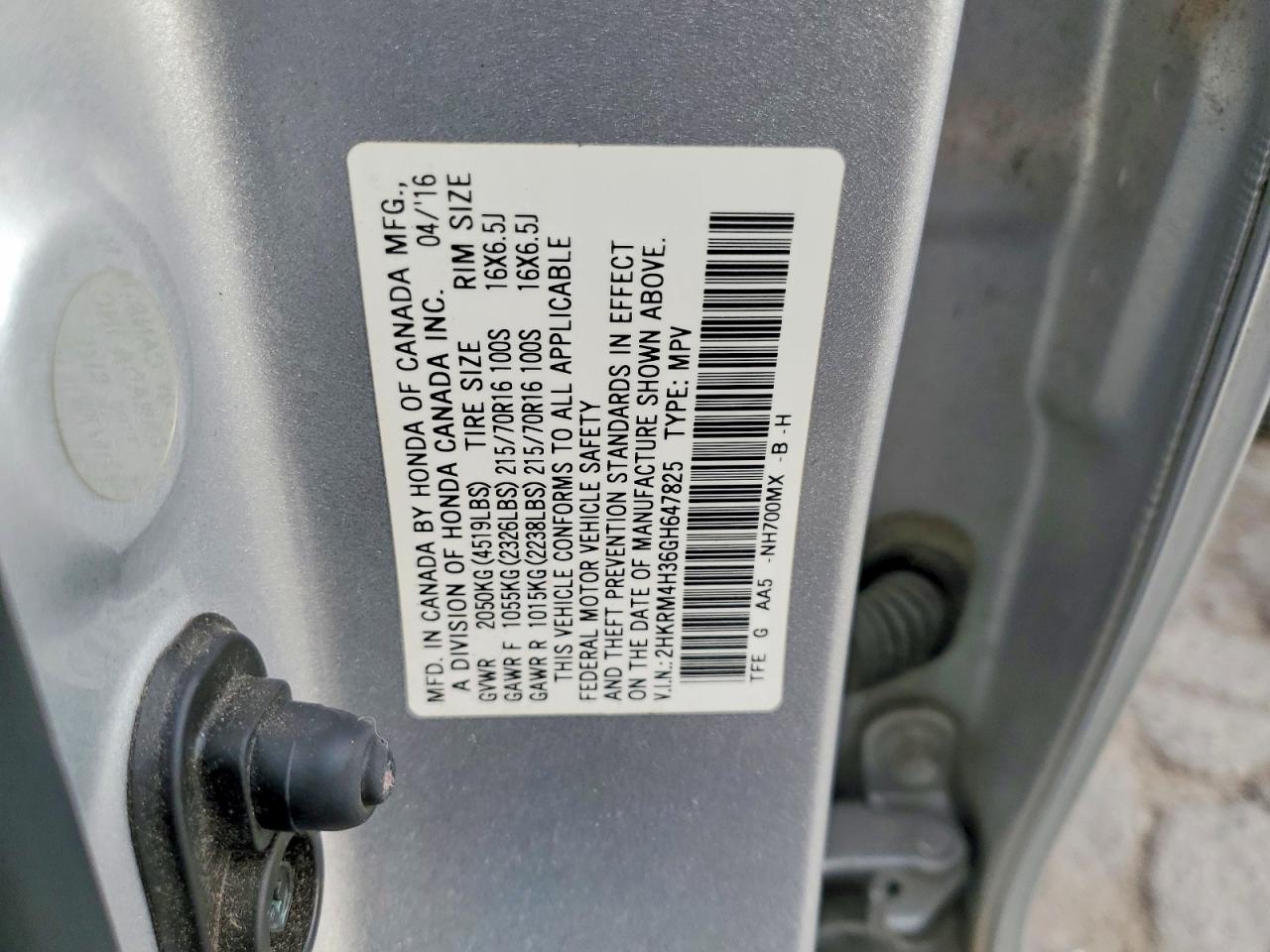 2016 HONDA CRV