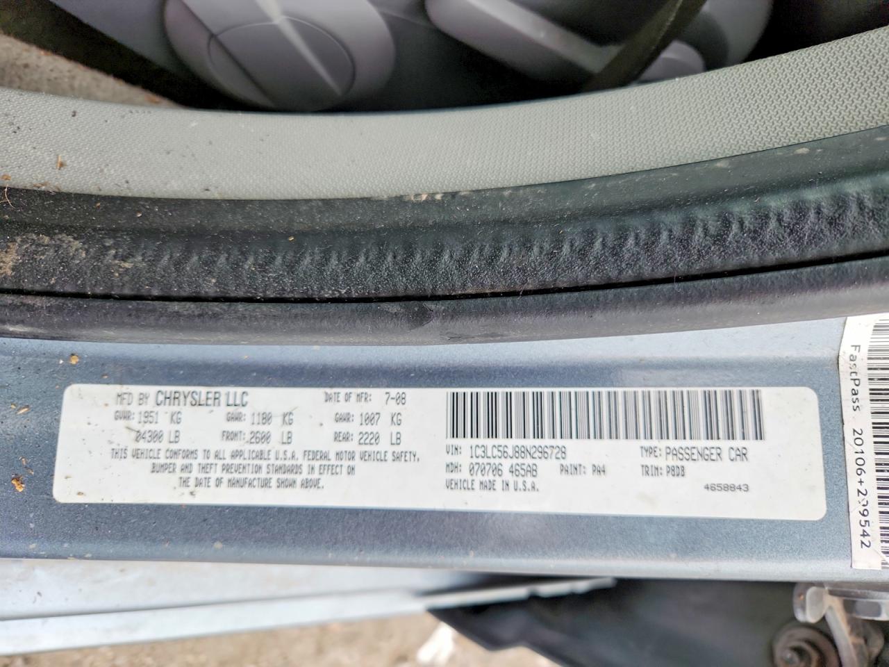 2008 CHRYSLER SEBRING