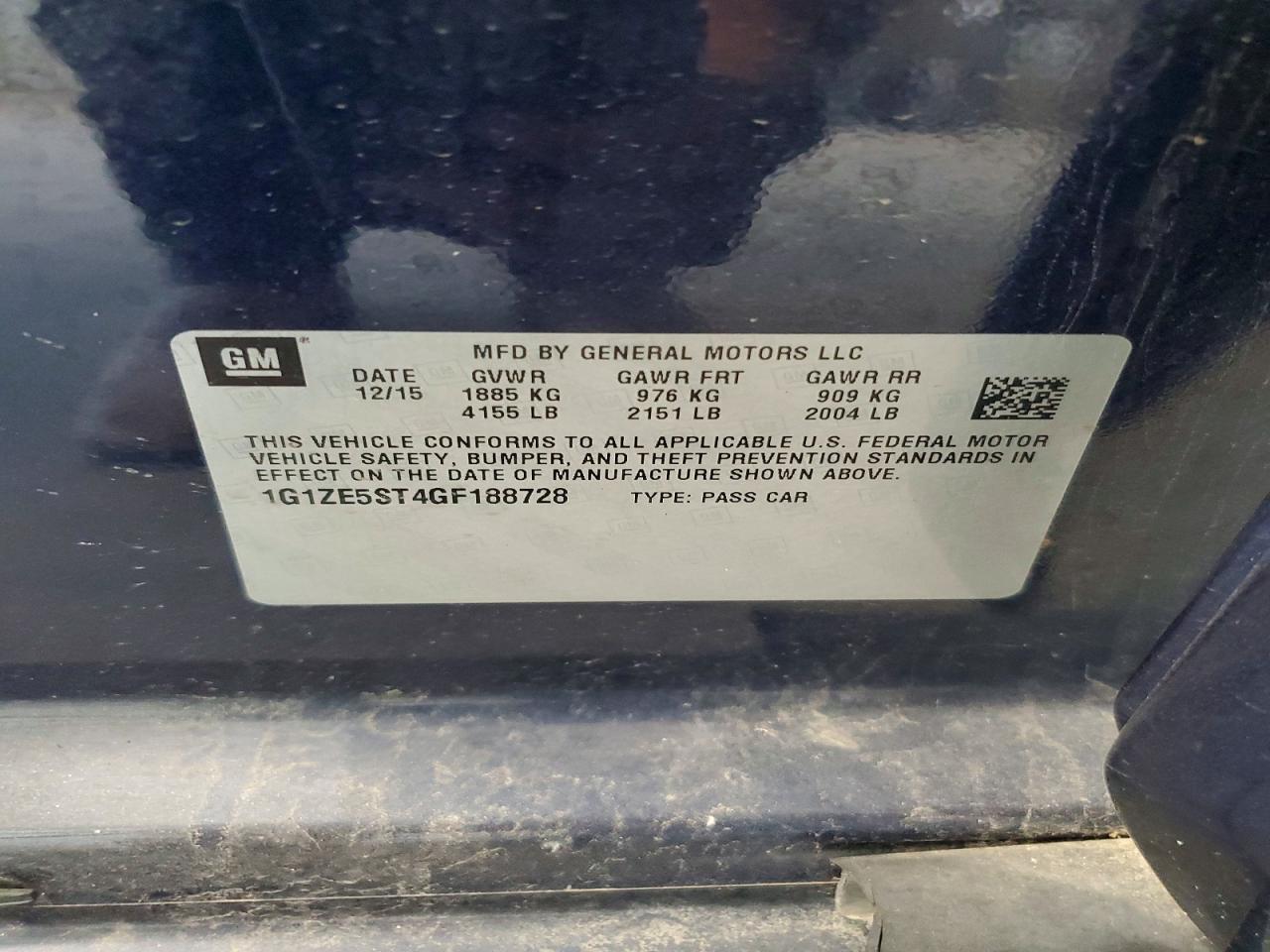 2016 CHEVROLET MALIBU