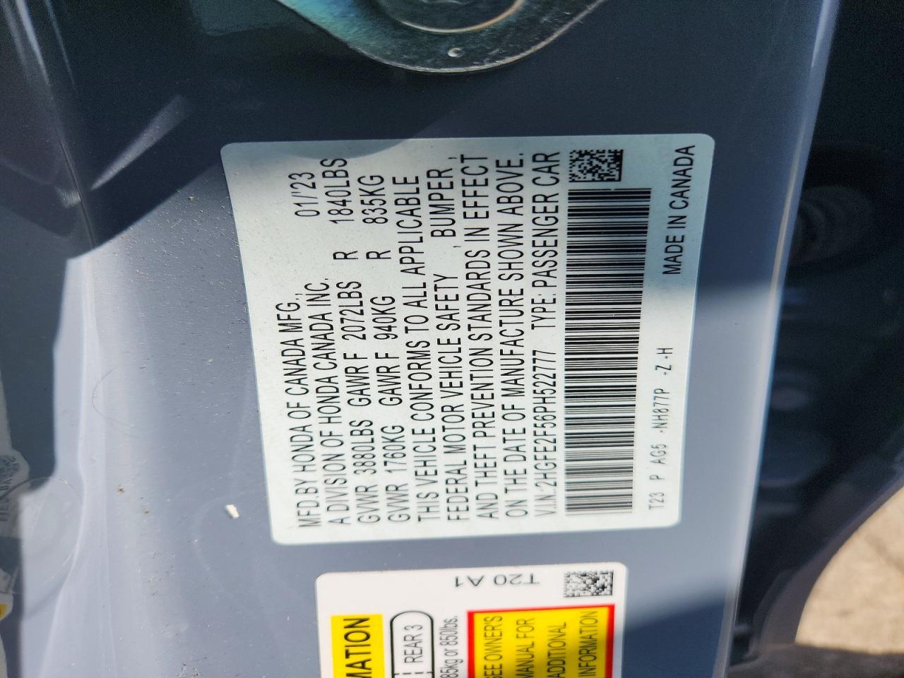 2023 HONDA CIVIC