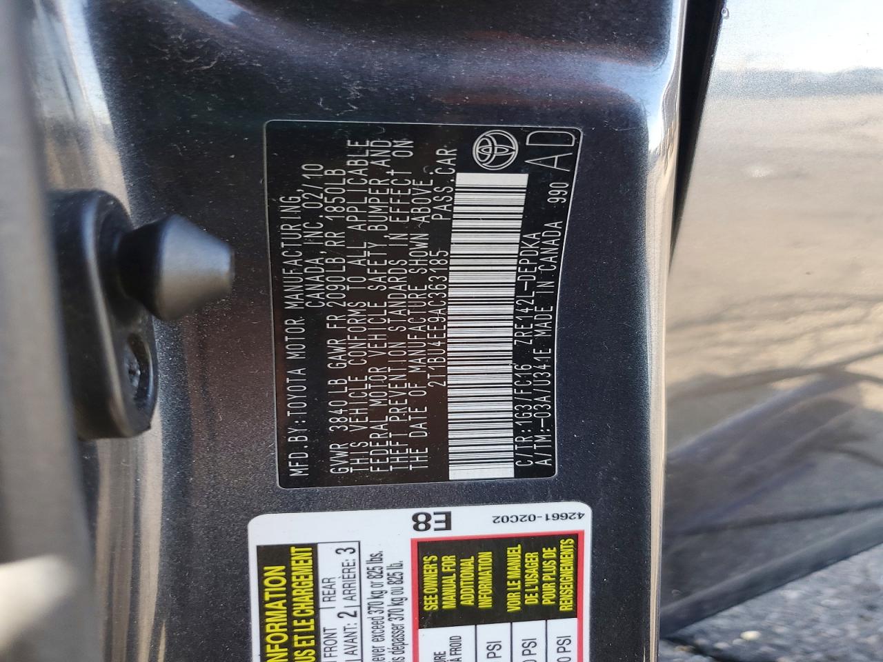 2010 TOYOTA COROLLA