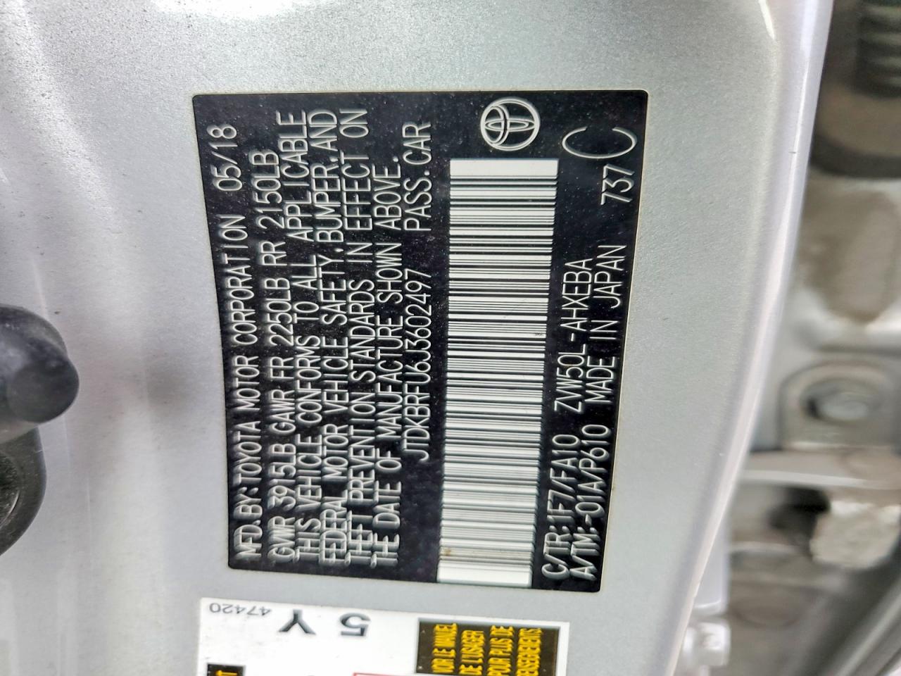 2018 TOYOTA PRIUS