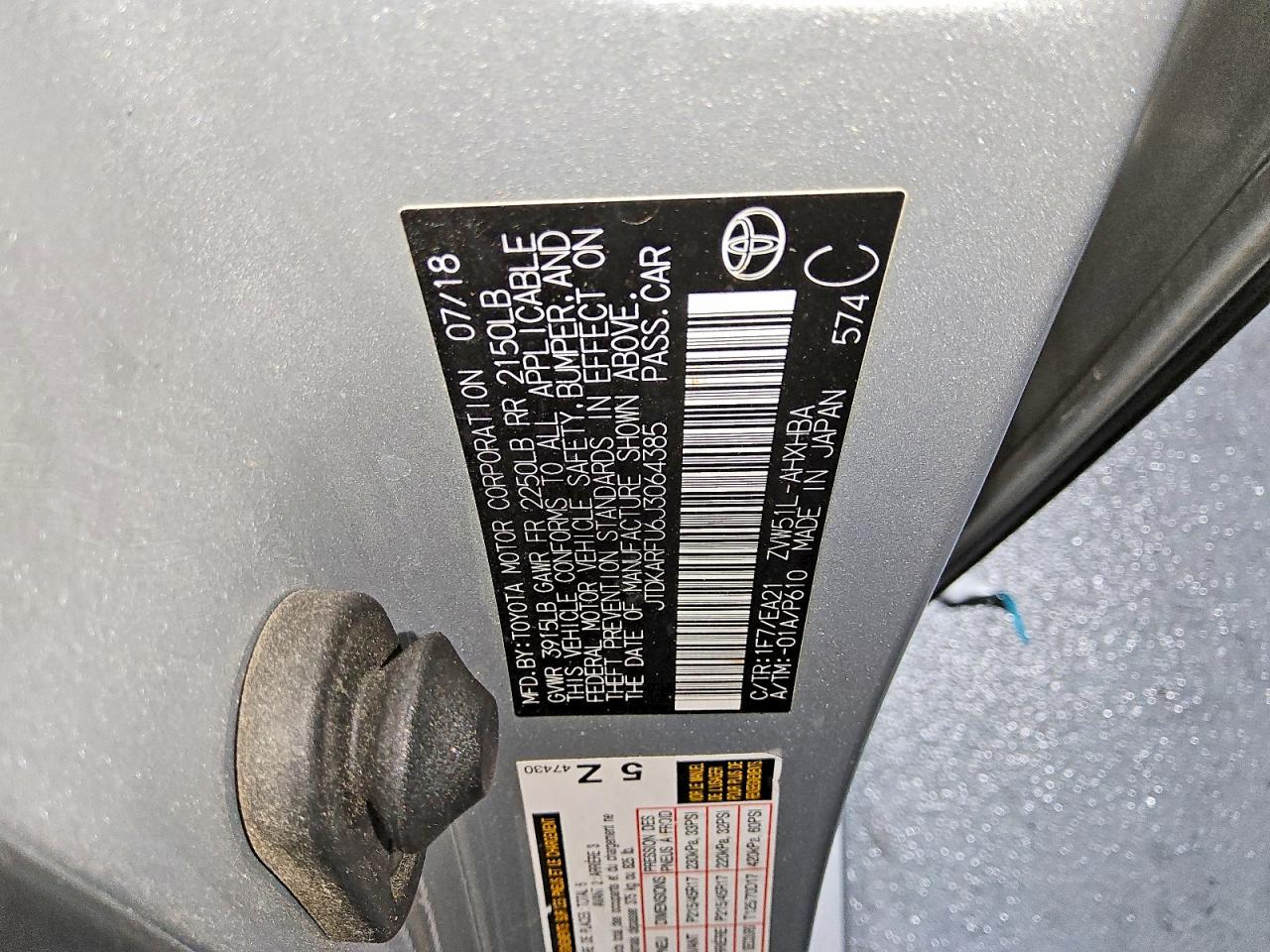 2018 TOYOTA PRIUS