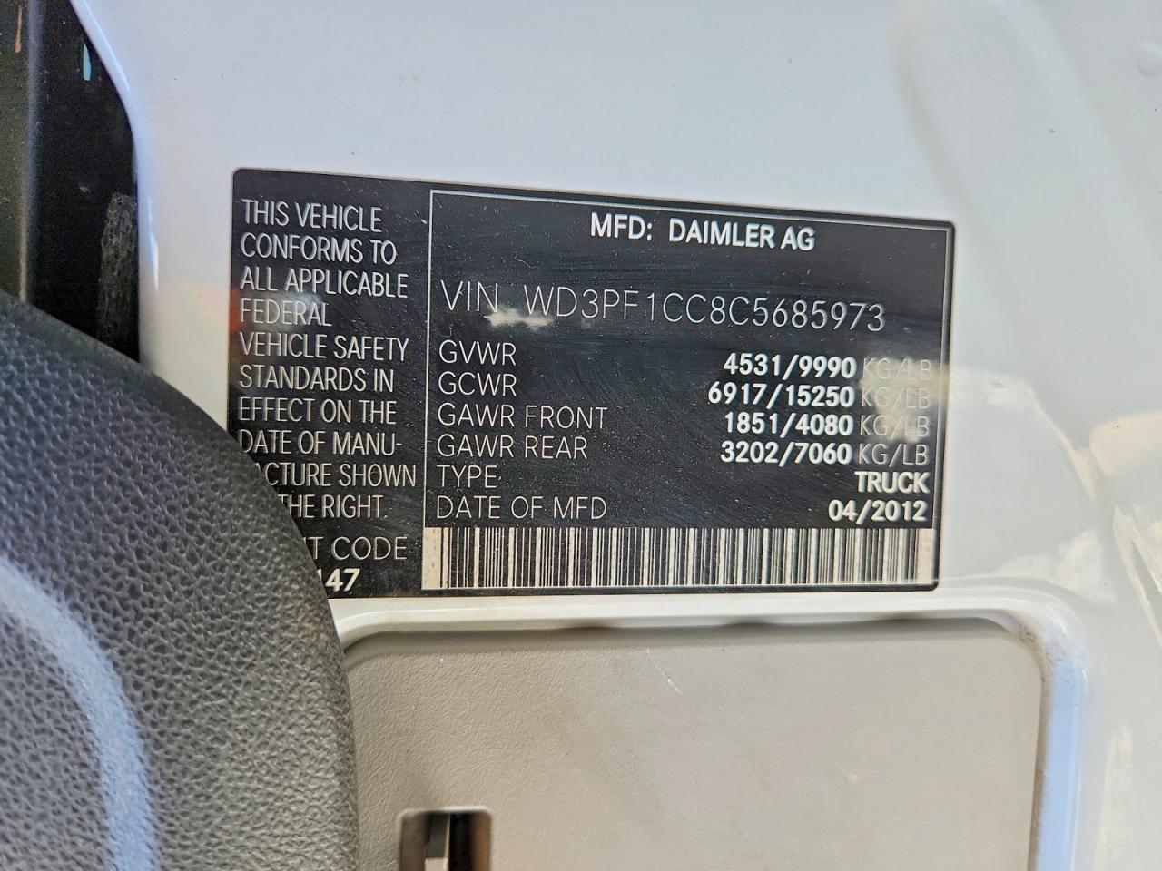 2012 MERCEDES-BENZ SPRINTER