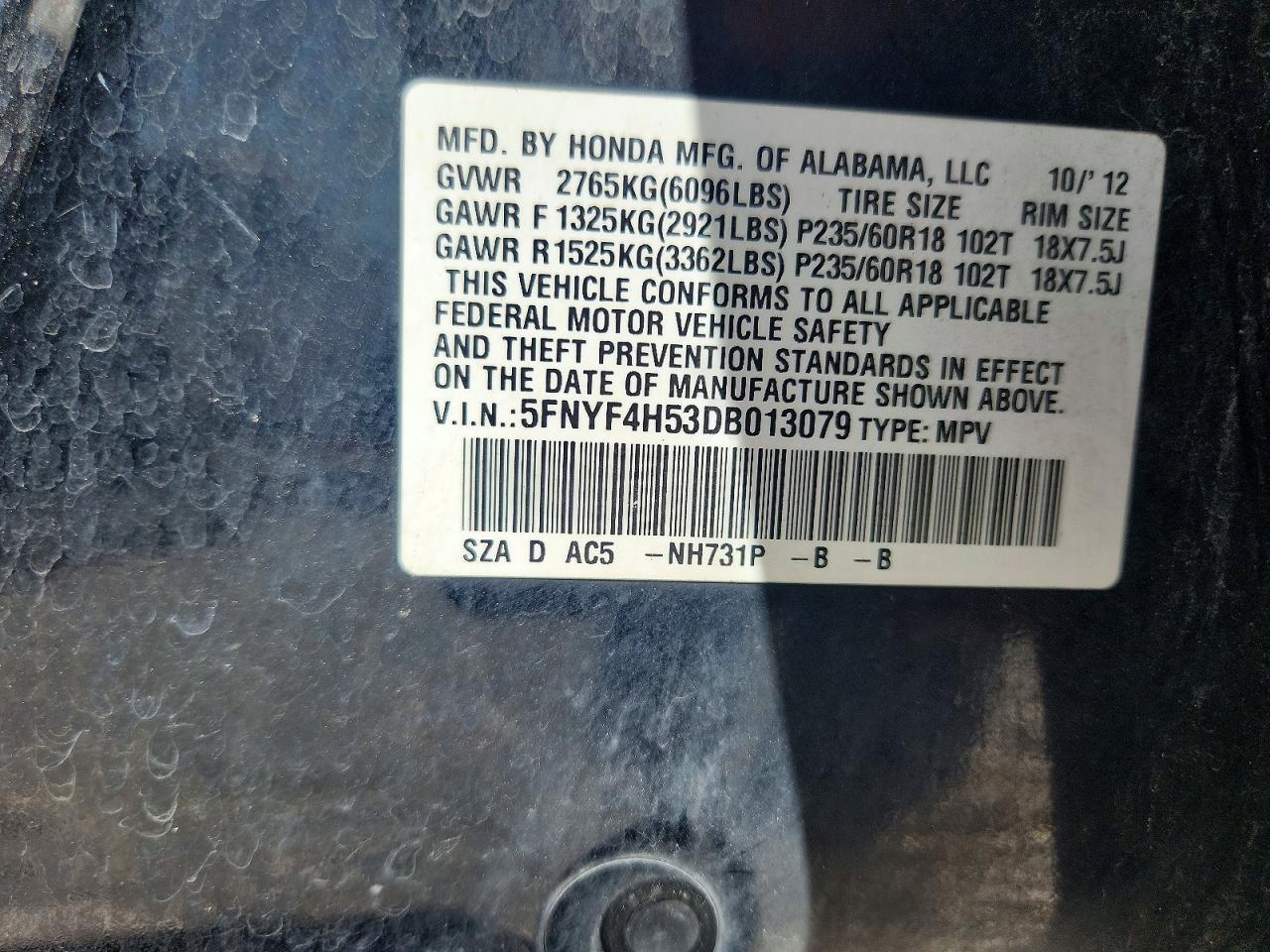 2013 HONDA PILOT