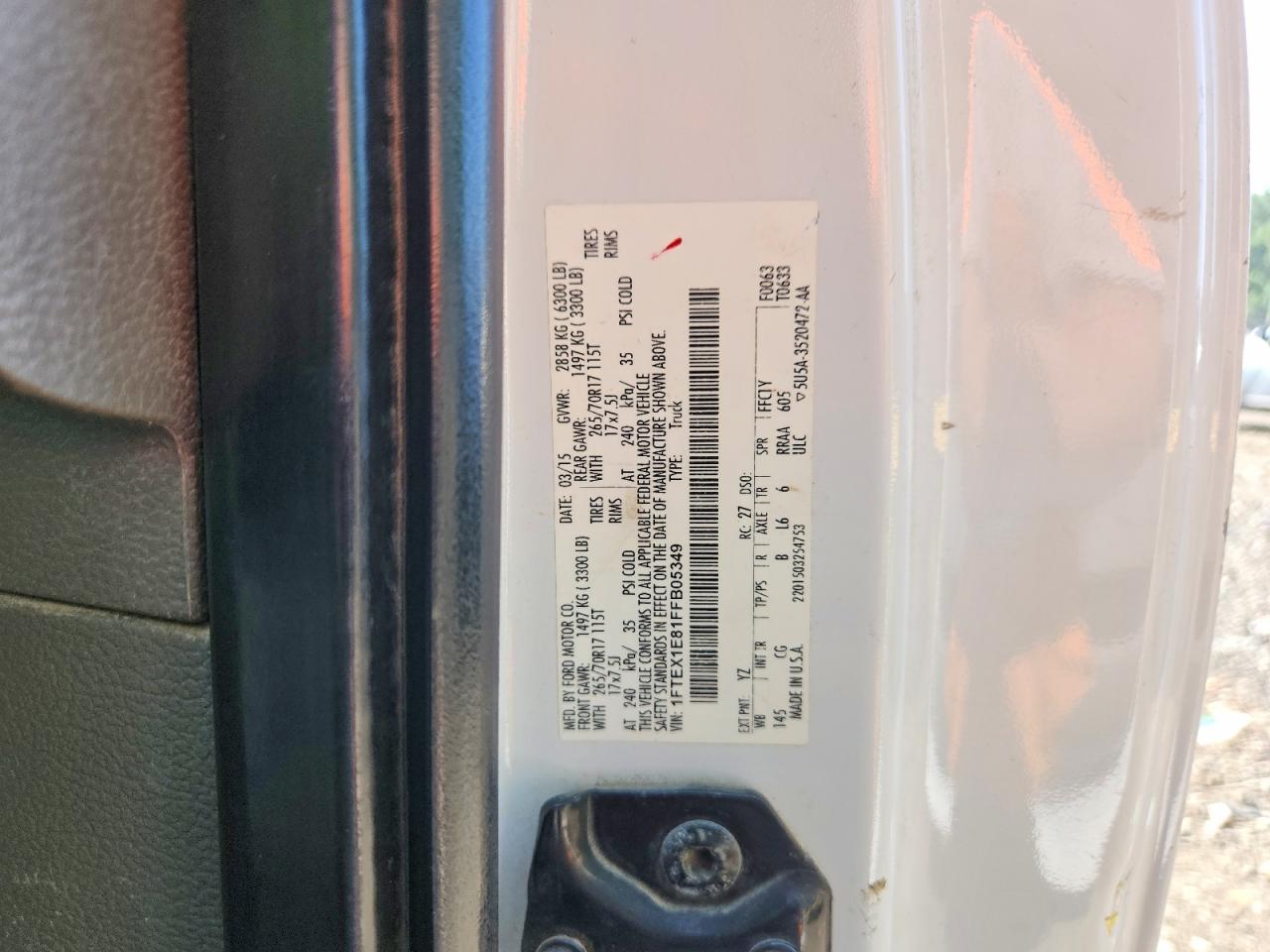 2015 FORD F150 SUPER