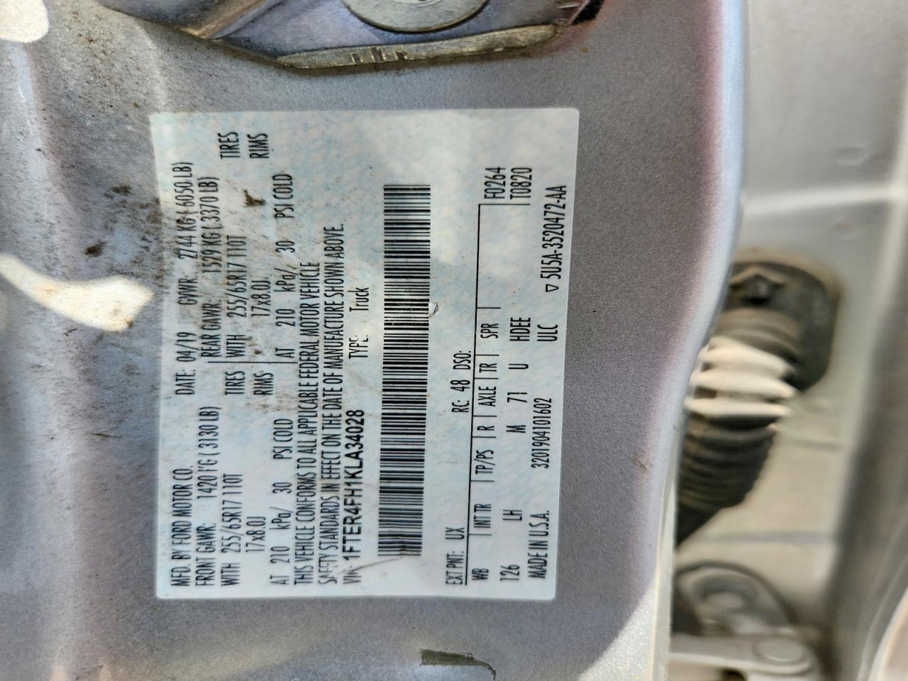 2019 FORD RANGER