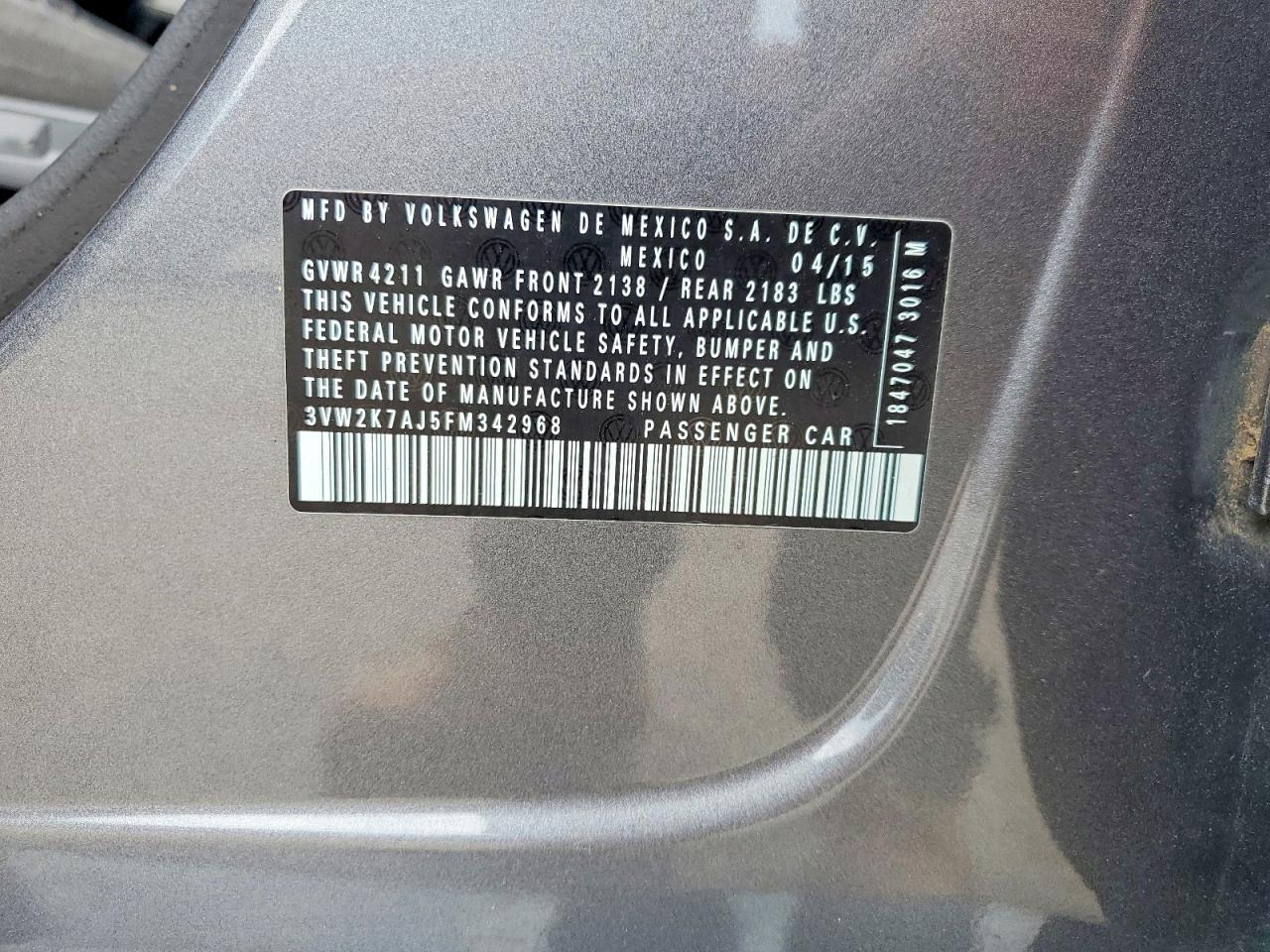 2015 VOLKSWAGEN JETTA