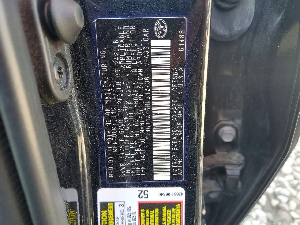 2021 TOYOTA CAMRY
