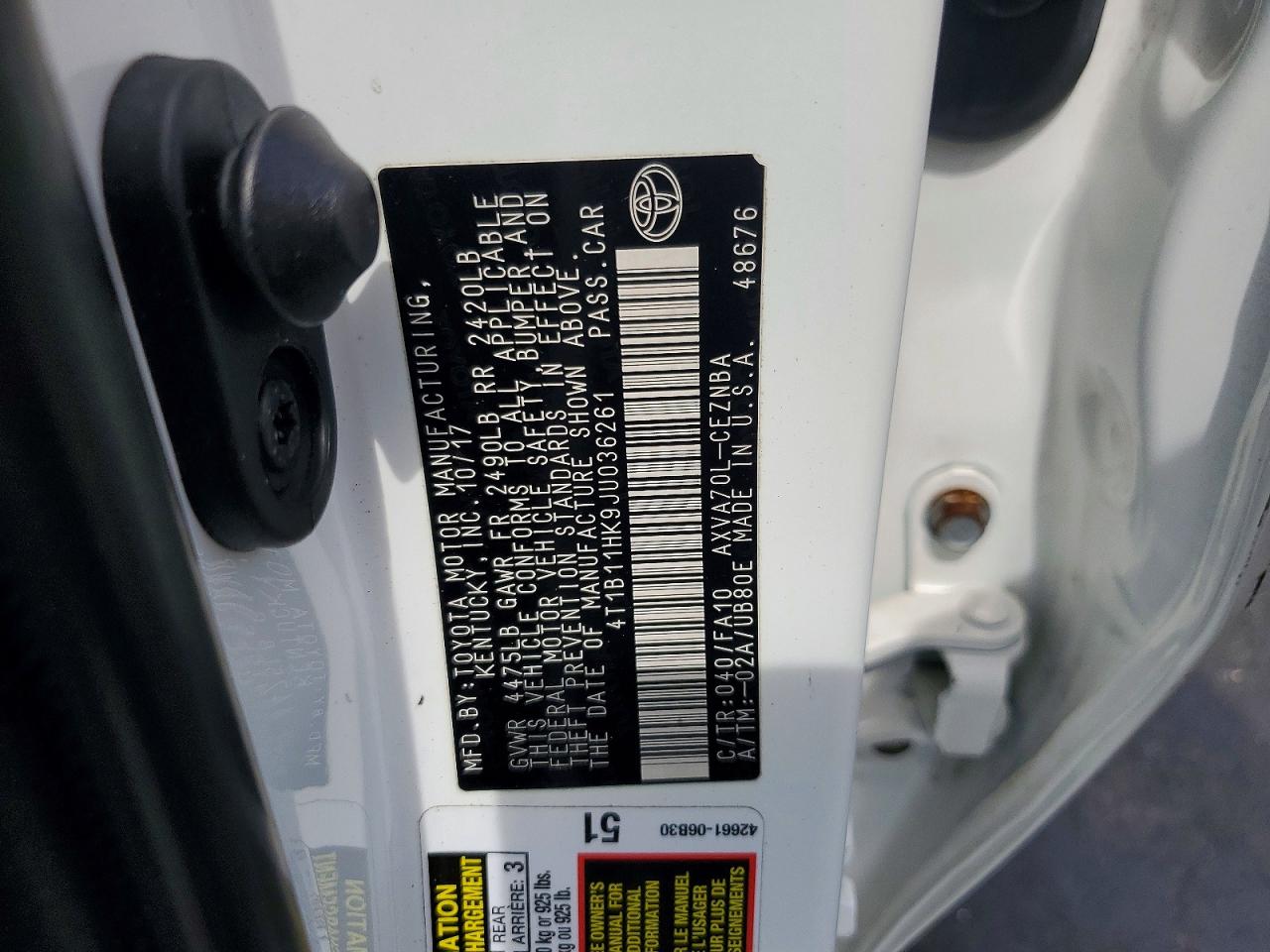 2018 TOYOTA CAMRY