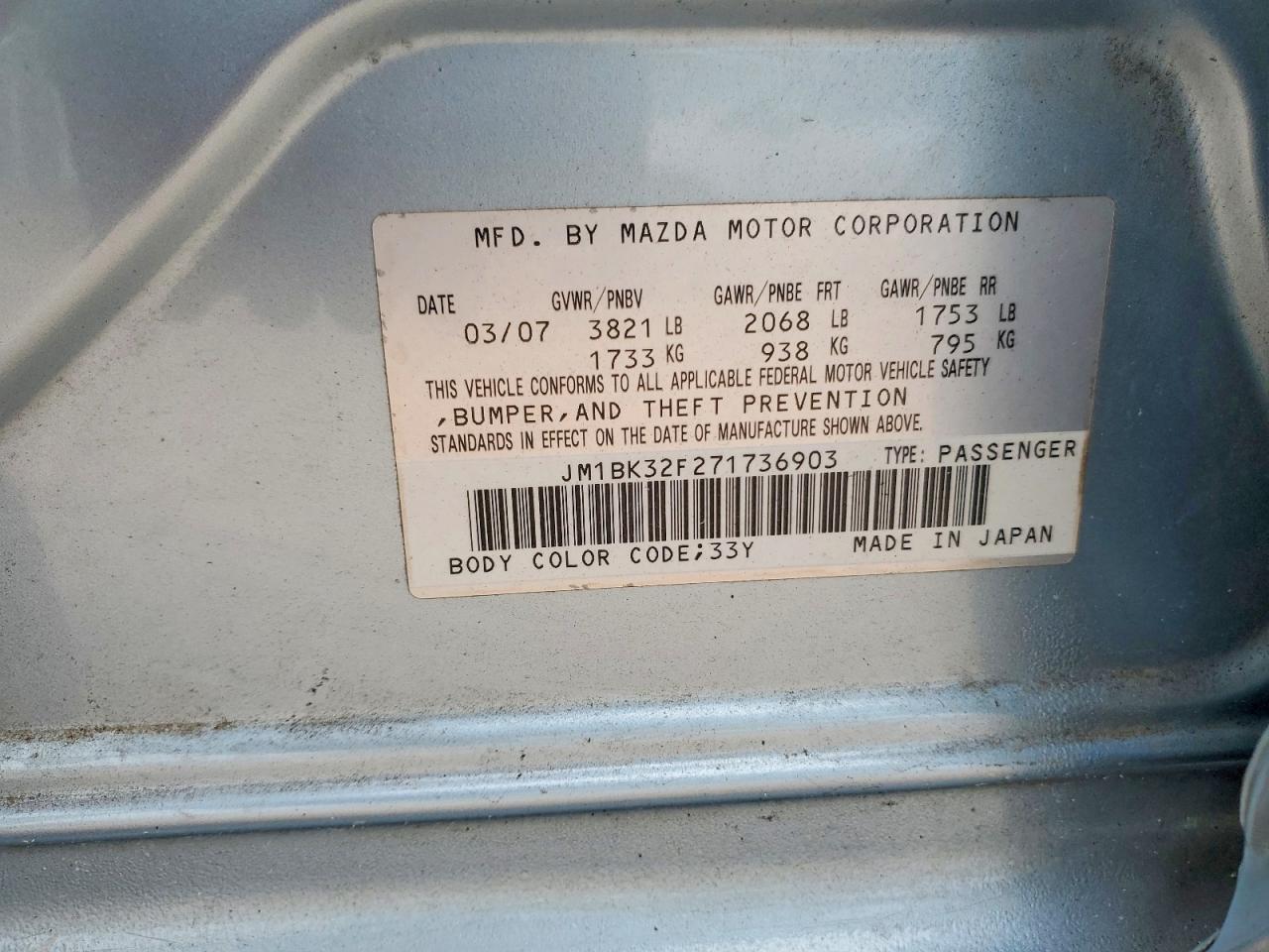 2007 MAZDA 3