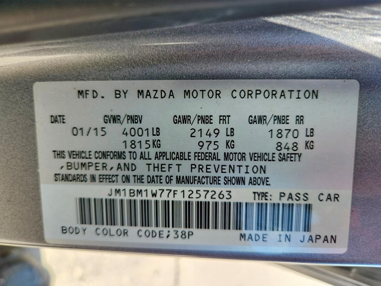 2015 MAZDA 3