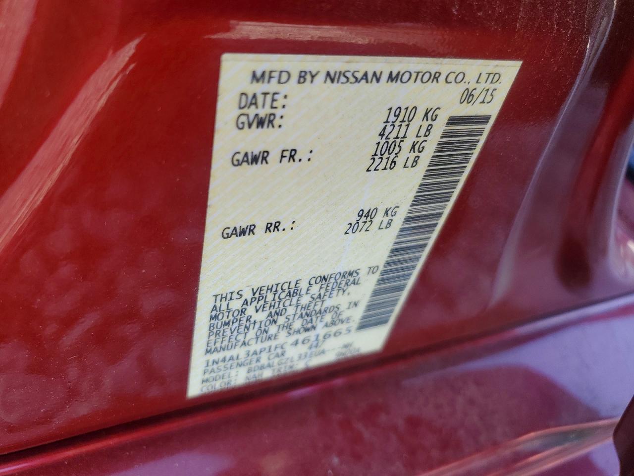 2015 NISSAN ALTIMA