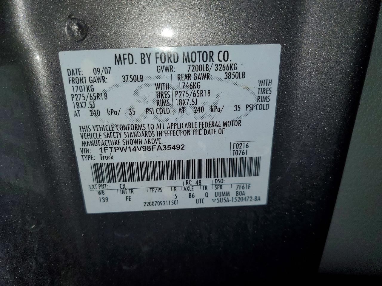 2008 FORD F150