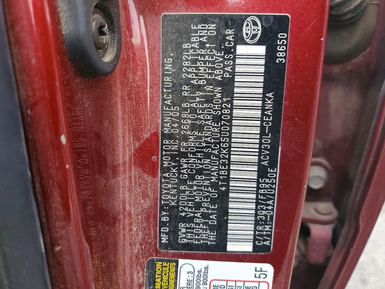 2005 TOYOTA CAMRY