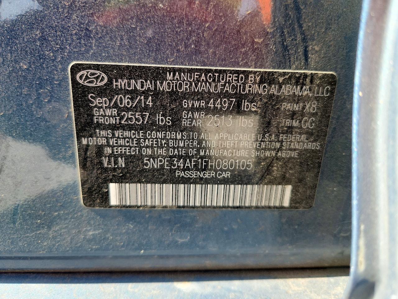 2015 HYUNDAI SONATA
