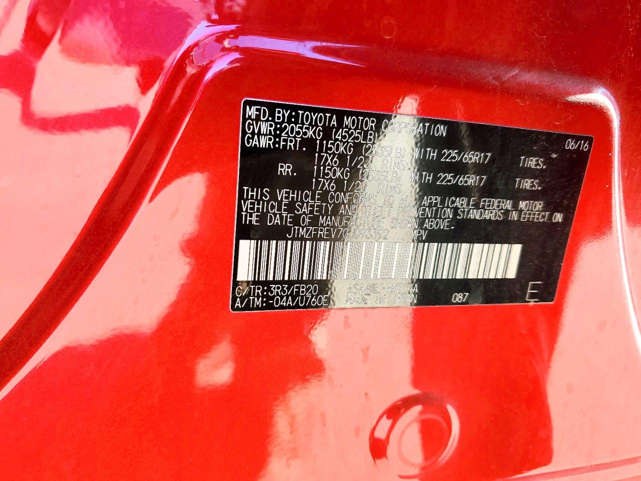2016 TOYOTA RAV4